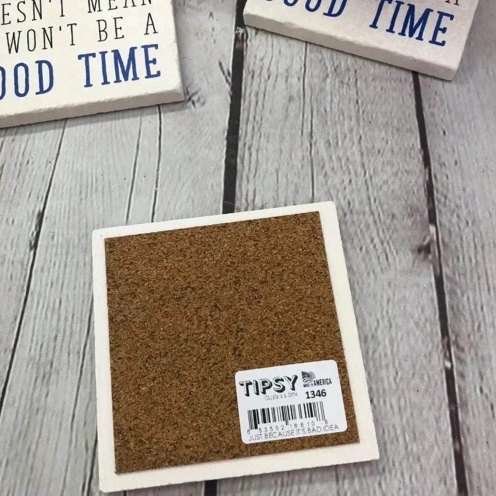 Coasters JUST BECAUSE IT'S BAD IDEA DRINK COASTER set of 2
